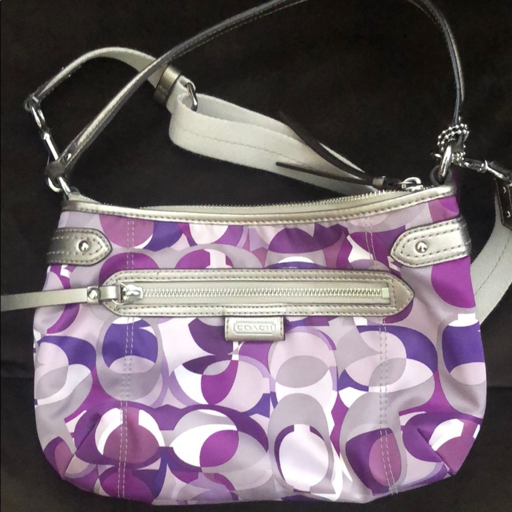 coach daisy kaleidoscope multicolored purple print